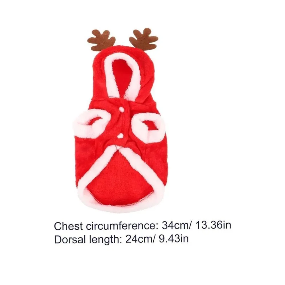 POPETPOP Christmas Dog Sweater - Santa Elk Dog Costume Christmas Dog Hoodie Xmas